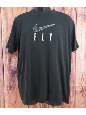Nike Mens Black Dri-Fit Loose Fit Fly Logo T-Shirt Medium